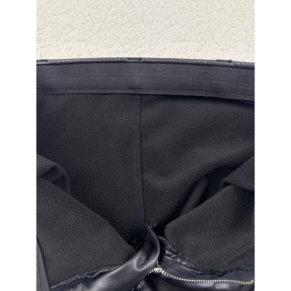 Womens Faux Leather Pants Wide Leg Elastic Zip Button High Waist XL Soft Lining - Picture 6 of 10